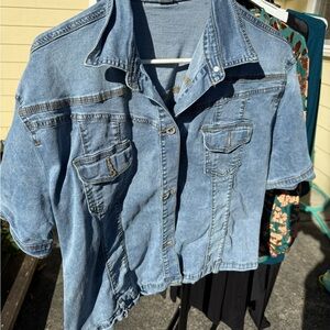 Blue Denim Short Sleeve Shirt XXL